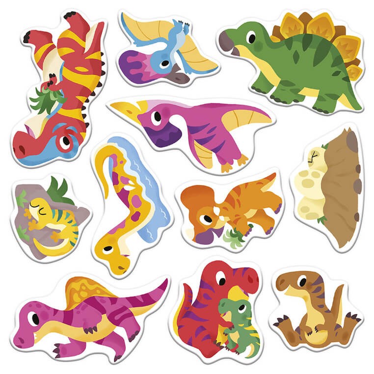 Multizestaw kreatywny 2-latka My arts & crafts Grube naklejki wielorazowe Dinozaury 2+ / Janod