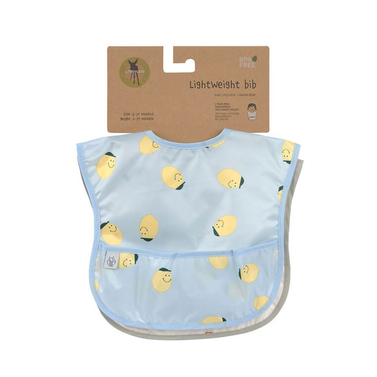 Zestaw śliniaków wodoodpornych 2szt. 6m+ Happy Fruits Lemon / Lassig