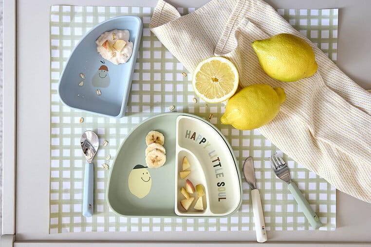 Zestaw silikonowych naczyń 3 el. Happy Fruit Lemon / Lassig