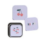 Pojemnik na przekąski snackbox ze stali nierdzewnej 3 szt. Happy Fruits Cherry / Lassig
