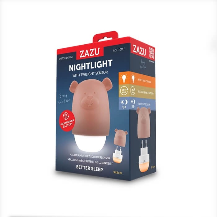 Lampka nocna dla dzieci do kontaktu BENNY Brown / Zazu