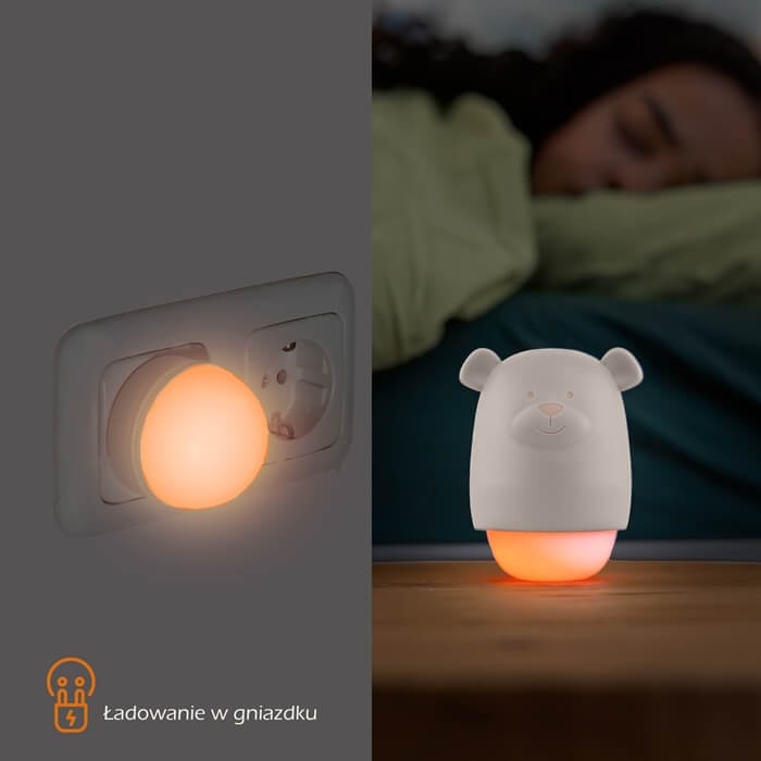 Lampka nocna dla dzieci do kontaktu BENNY Taupe / Zazu