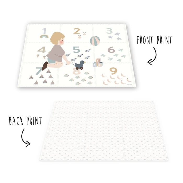 Dwustronna mata piankowa EEVAA 3w1 Numbers, Dots / Play&Go