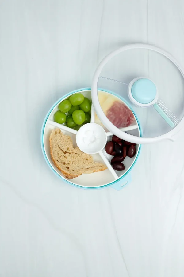 LARGE SNACK SPINNER duży pojemnik na przekąski, Macaron Blue / GOBE