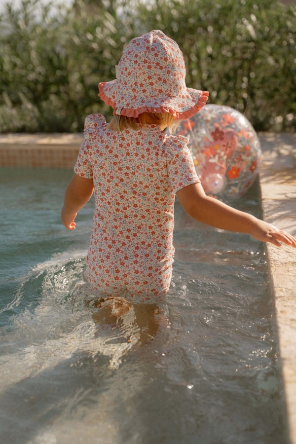 Swimsuit z krótkim rękawem Sunny Flowers / Little Dutch