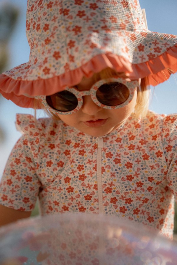 Swimsuit z krótkim rękawem Sunny Flowers / Little Dutch