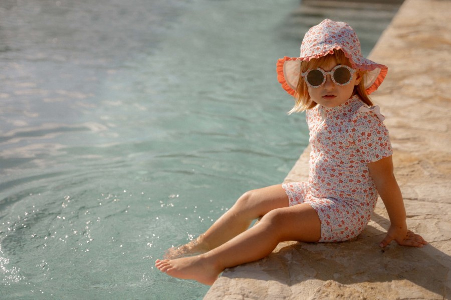 Swimsuit z krótkim rękawem Sunny Flowers / Little Dutch