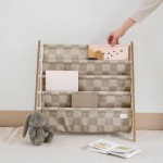 Stojak na Książki Recycled Checkerboard Beige / 3 Sprouts