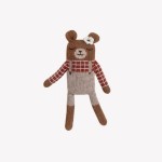 Dziergany miś z wełny alpaki - sienna plaid shirt / Main Sauvage