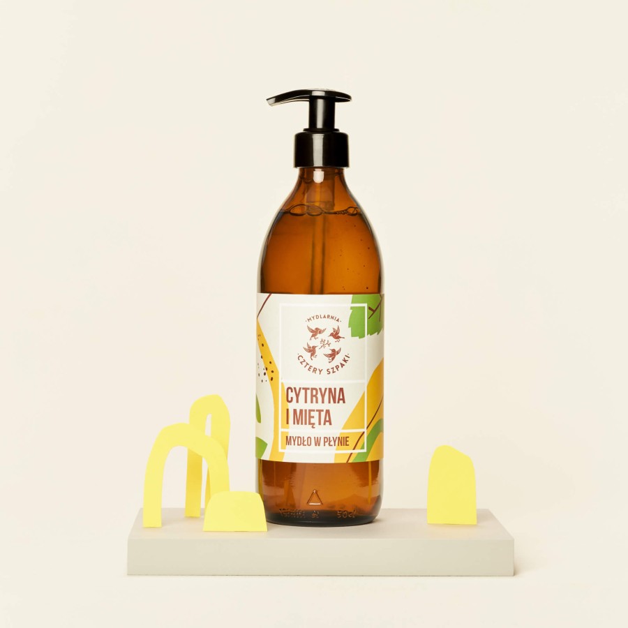 Cytryna i Mięta - naturalne mydło w płynie, 500 ml / Mydlarnia Cztery Szpaki