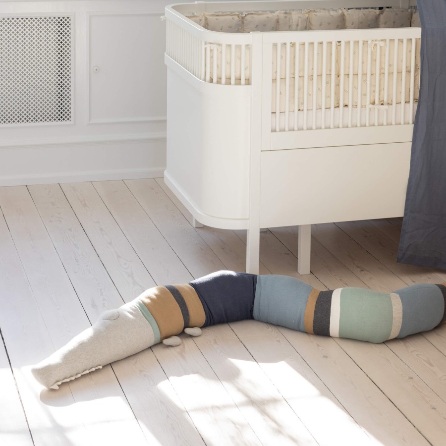 Duża poduszka Sleepy Croc - dusty blue mix / Sebra