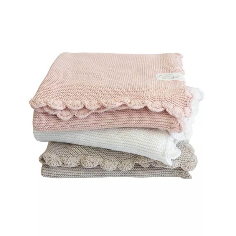 Kocyk z bawełny organicznej Muszelka - Ecru / Effiki