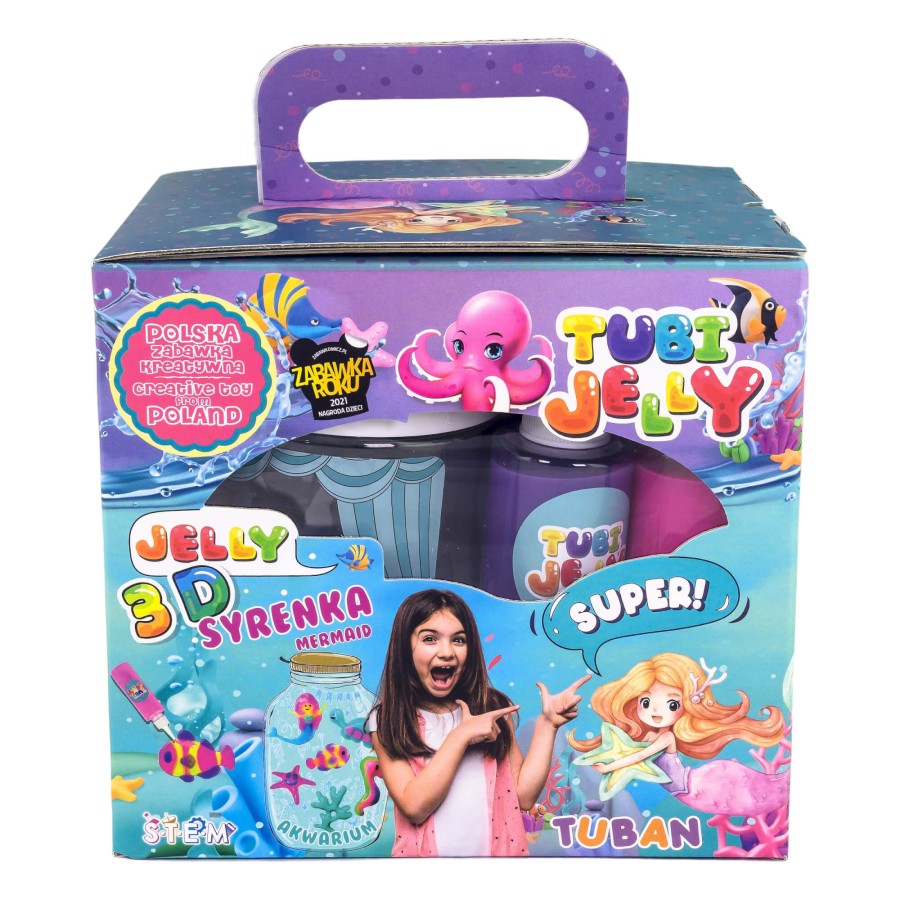 Zestaw Tubi Jelly 6 kolorów + małe akwarium - syrenka / Tuban