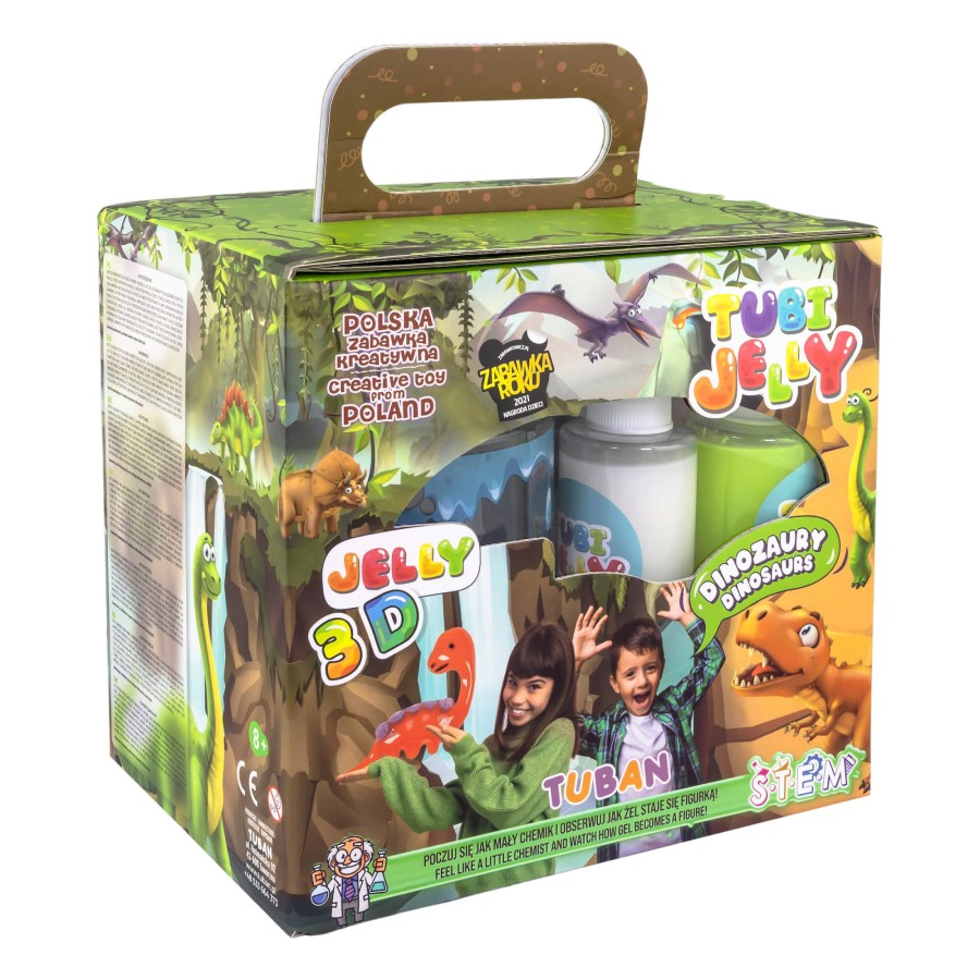 Zestaw Tubi Jelly 6 kolorów + małe akwarium - dinozaury / Tuban