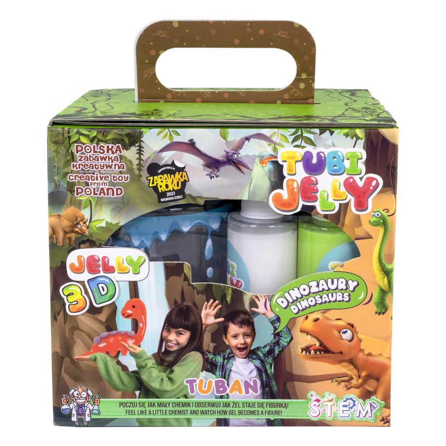 Zestaw Tubi Jelly 6 kolorów + małe akwarium - dinozaury / Tuban