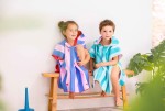 Dwustronne poncho kąpielowe dla dzieci Cherry Red / QUUT