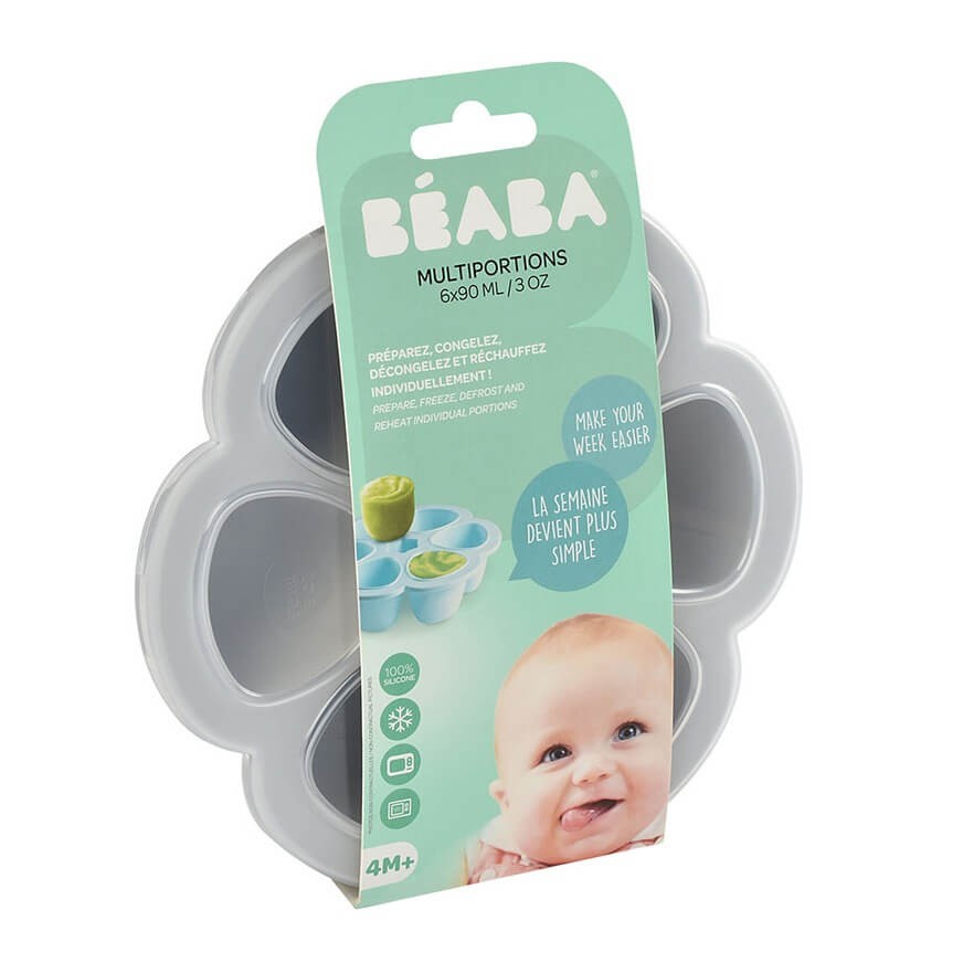 Silikonowy pojemnik do mrożenia 6 x 90 ml Light mist / Beaba