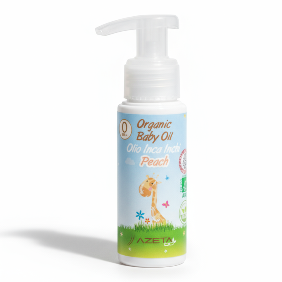 Organiczna oliwka brzoskwiniowa z Inca Inchi do pielęgnacji i masażu dla dzieci i niemowląt 50 ml / Azeta Bio