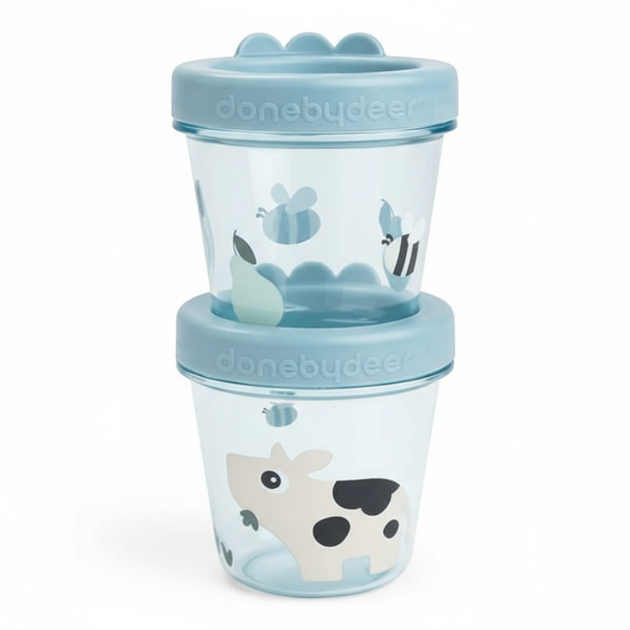 Pojemniki na żywność dla dzieci Tiny Farm Blue, 2 szt. / Done by Deer