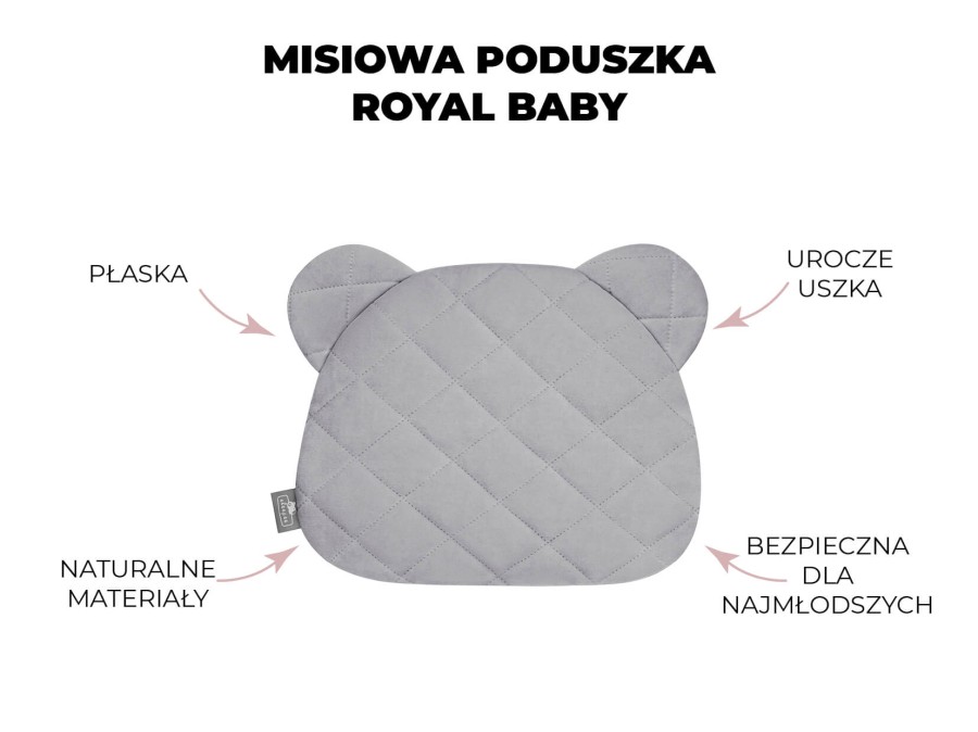 Płaska Misiowa Poduszka Royal Baby Ocean Mint / Sleepee
