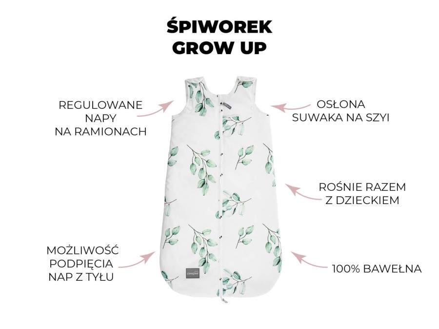 Śpiworek do spania Grow Up Green Forest 0-2 lata / Dobre Liski by Sleepee