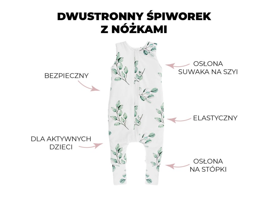 Dwustronny śpiworek z nóżkami - Melanżowy szary / Sleepee