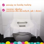 Jednorazowe nakładki na toaletę dla dzieci i dorosłych – wydłużone brzegi, 3 opakowania 10 szt. / WuCetki