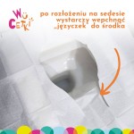 Jednorazowe nakładki na toaletę dla dzieci i dorosłych – wydłużone brzegi, 3 opakowania 10 szt. / WuCetki