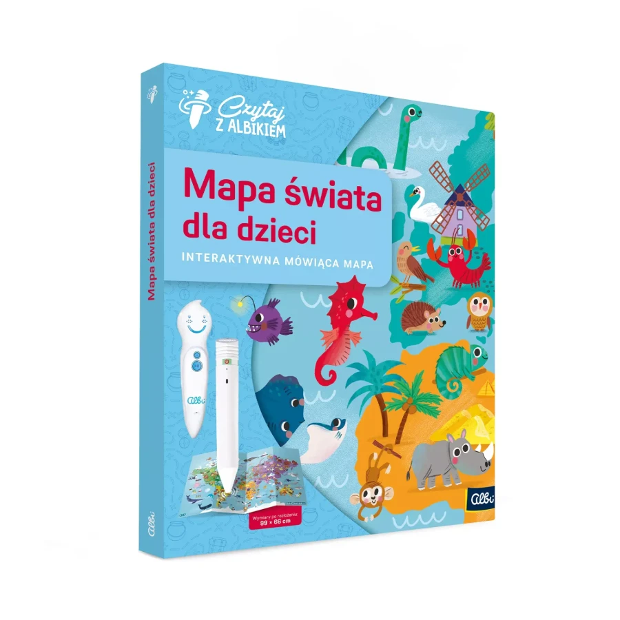 Mapa świata dla dzieci 4+ / Czytaj z Albikiem