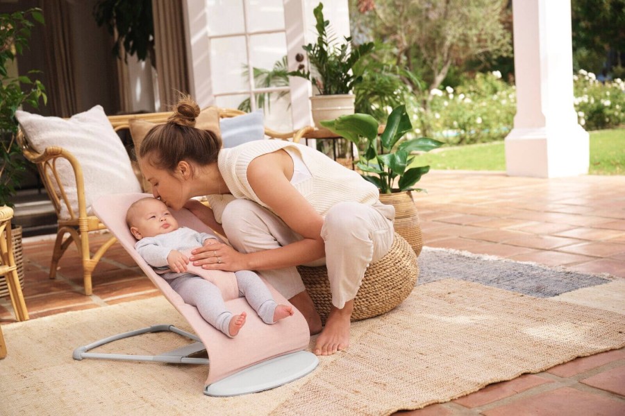BABYBJORN - leżaczek BLISS WOVEN, Jasny Róż melanż