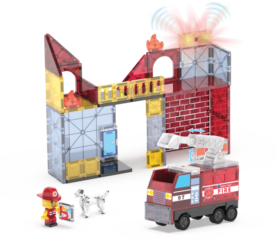 Klocki magnetyczne Remiza Strażacka 50 el. / Magna-Tiles