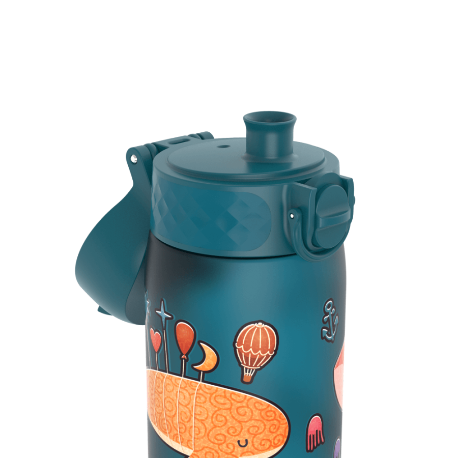 Wąska butelka na napoje - Whales (Deep Teal), 500ml / ION8®