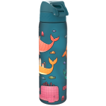 Wąska butelka na napoje - Whales (Deep Teal), 500ml / ION8®