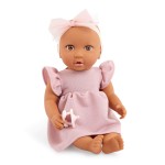 Lalka niemowlę ze smoczkiem, w sukience i opasce, wersja różowa / LullaBaby