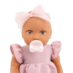 Lalka niemowlę ze smoczkiem, w sukience i opasce, wersja różowa / LullaBaby