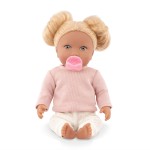 Lalka niemowlę z włosami i smoczkiem, w dwuczęściowym ubranku - blondynka / LullaBaby