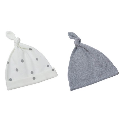 Czapeczka Krasnal 2-pack  Szare kropki-Jasny szary / Sleepee
