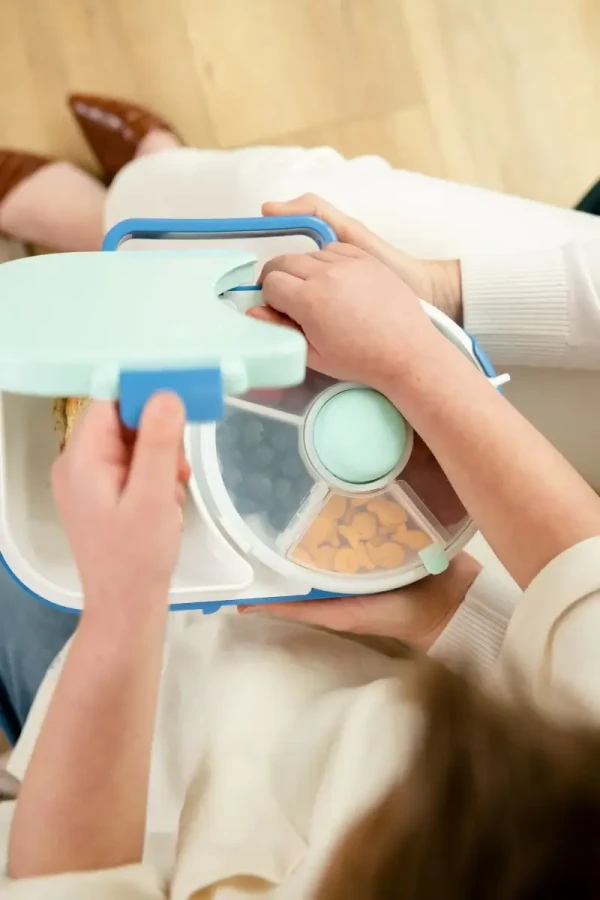 LUNCHBOX & SNACK SPINNER 2IN1 śniadaniówka dla dzieci, Blueberry Blue / GOBE