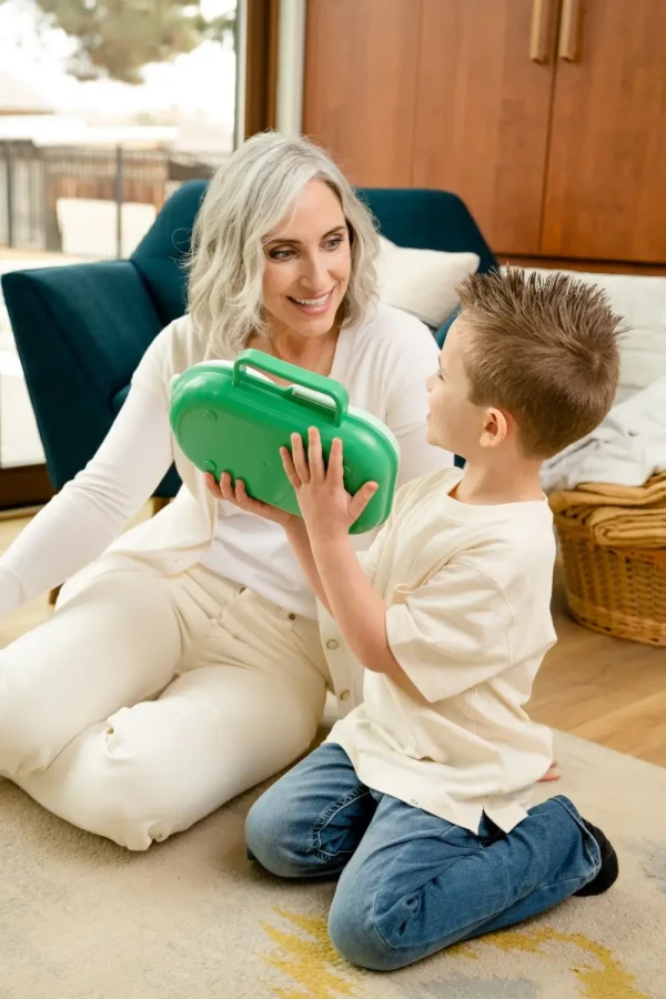 LUNCHBOX & SNACK SPINNER 2IN1 śniadaniówka dla dzieci, Sage Green / GOBE