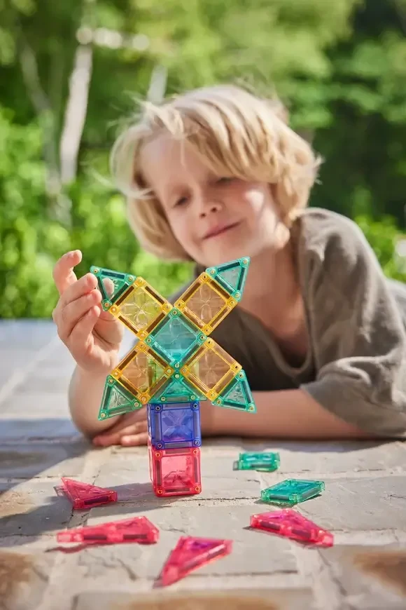 Klocki magnetyczne Mini Tiles Pack Pastel 28 el. / Cleverclixx