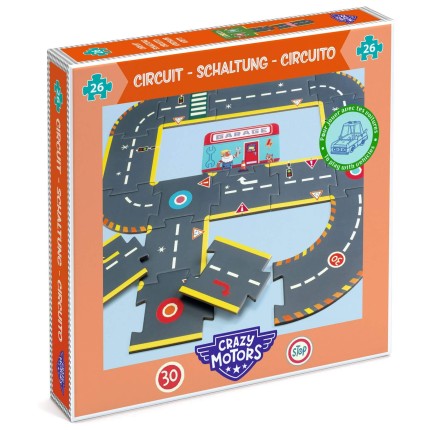 Puzzle kartonowe drogi ulice CRAZY MOTORS / Djeco