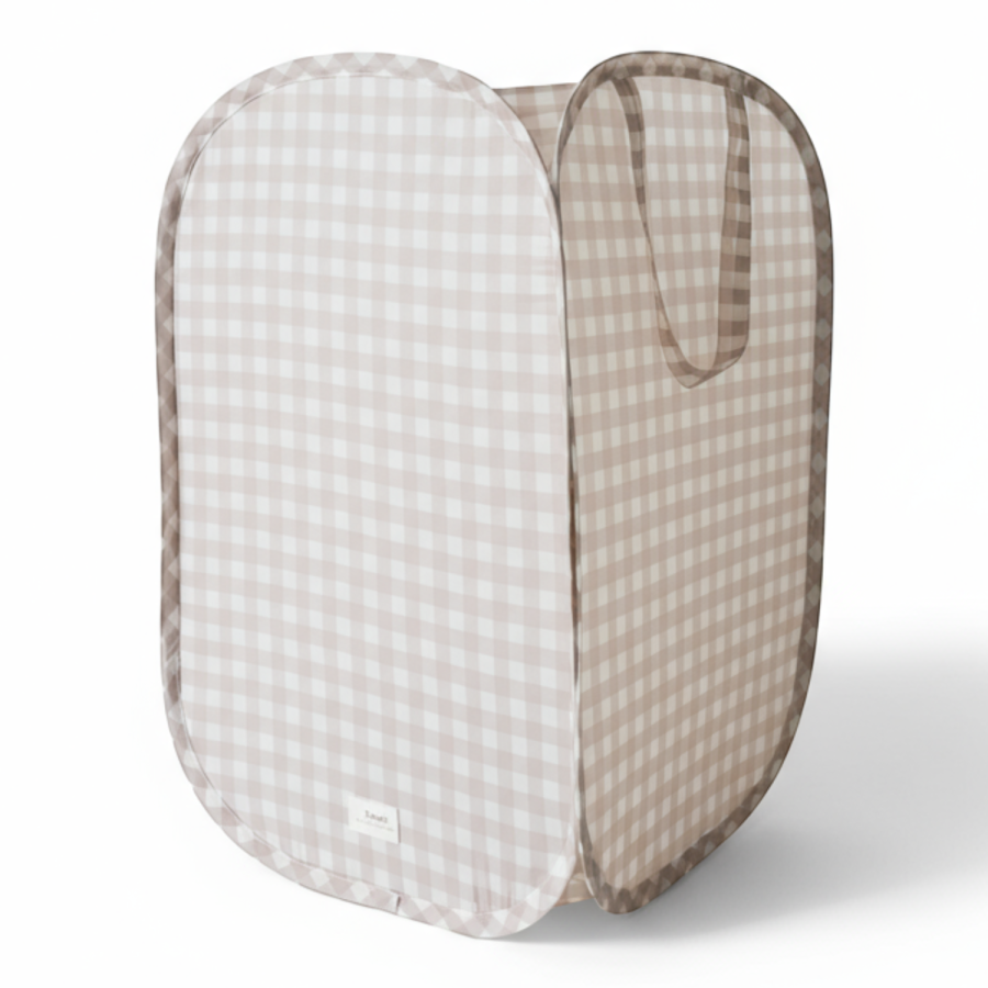 Kosz na pranie i zabawki Pop-up Gingham Beige / 3 Sprouts