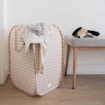 Kosz na pranie i zabawki Pop-up Gingham Beige / 3 Sprouts