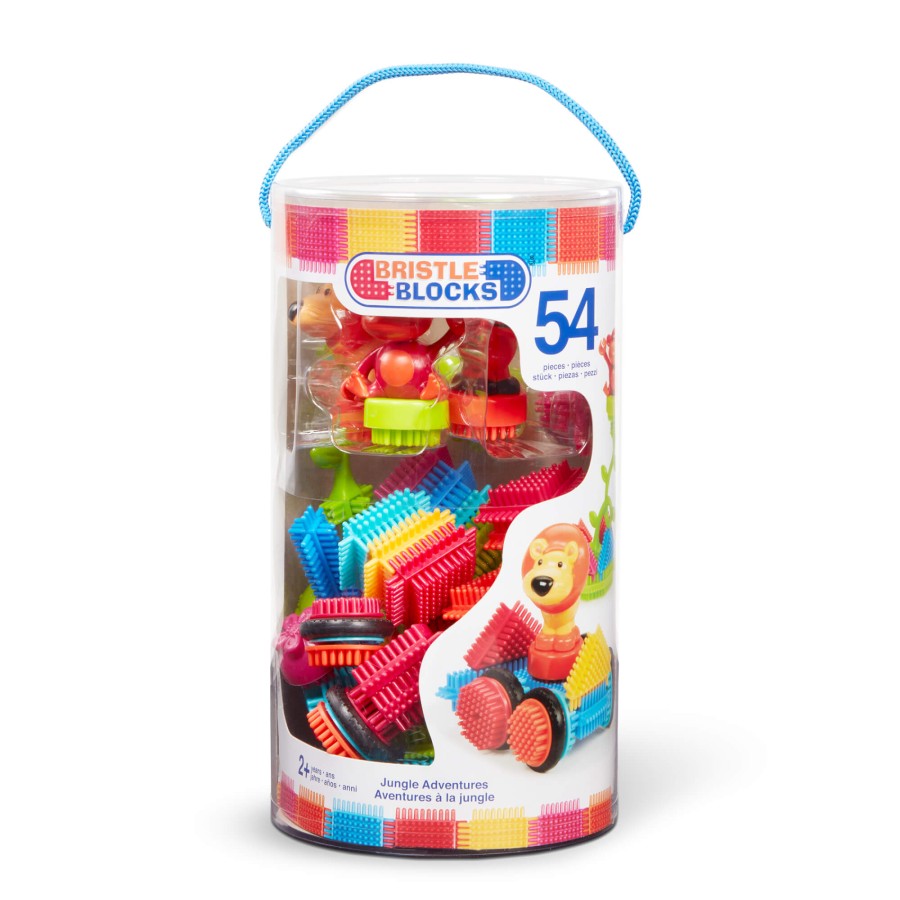 Jungle Adventures - klocki jeżyki w tubie - zestaw DŻUNGLA, 54 elementy / B.Toys