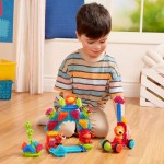 Jungle Adventures - klocki jeżyki w tubie - zestaw DŻUNGLA, 54 elementy / B.Toys