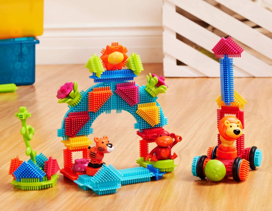 Jungle Adventures - klocki jeżyki w tubie - zestaw DŻUNGLA, 54 elementy / B.Toys