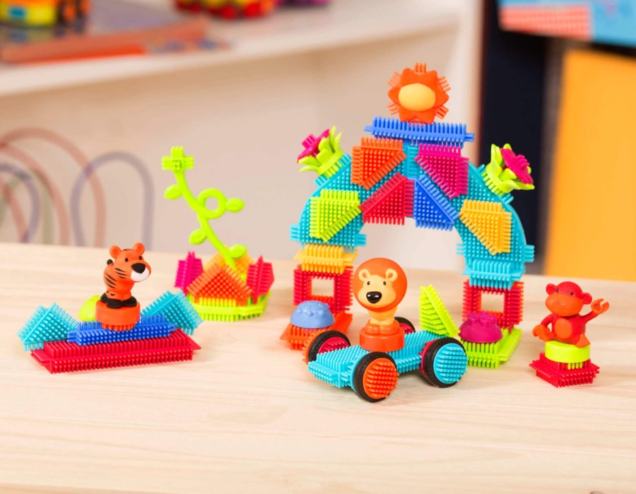 Jungle Adventures - klocki jeżyki w tubie - zestaw DŻUNGLA, 54 elementy / B.Toys