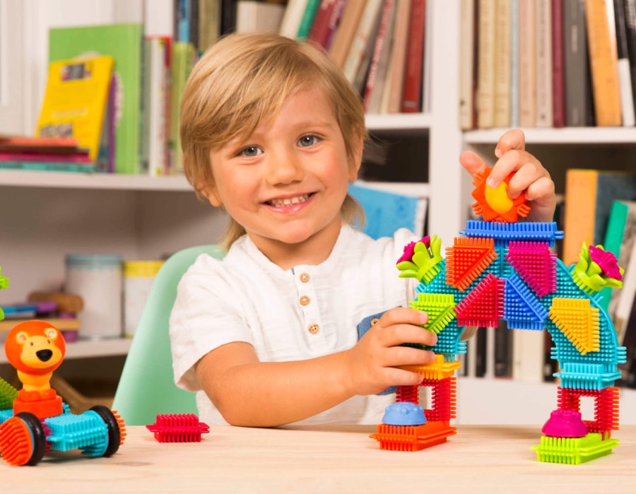 Jungle Adventures - klocki jeżyki w tubie - zestaw DŻUNGLA, 54 elementy / B.Toys