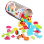 Jungle Adventures - klocki jeżyki w tubie - zestaw DŻUNGLA, 54 elementy / B.Toys