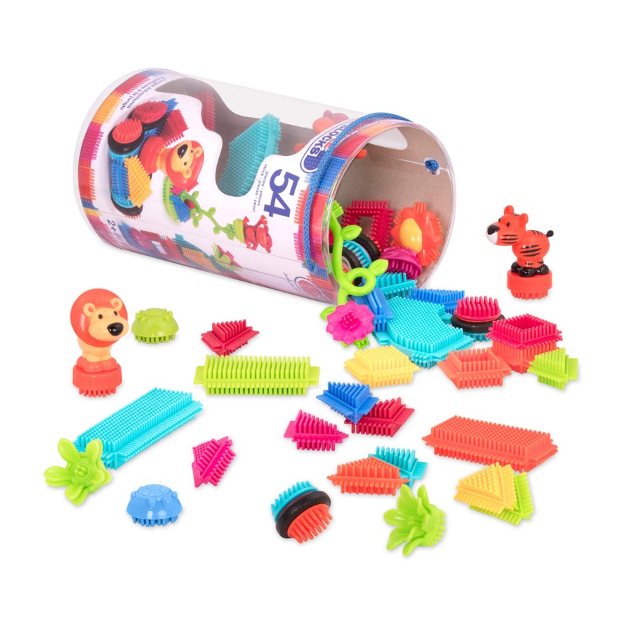Jungle Adventures - klocki jeżyki w tubie - zestaw DŻUNGLA, 54 elementy / B.Toys